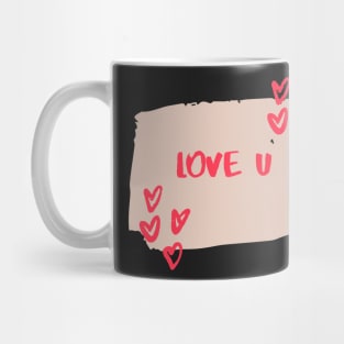 Love U Heart Art Mug